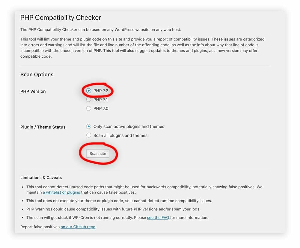 PHP Compatibility Checker